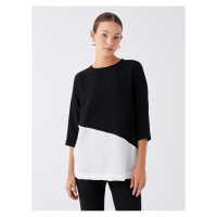 LC Waikiki LCWAIKIKI Women's Classic Crew Neck Color Block Blouse