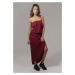 Ladies Viscose Bandeau Dress - burgundy