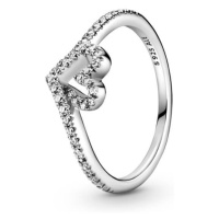 Pandora Romantický stříbrný prsten se srdíčkem Wish Timeless 199302C01 56 mm