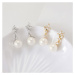 Éternelle Náušnice s perlou a zirkony Benjamina E1445-EP5669 Stříbrná Bílá