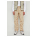 Bavlněné kalhoty Calvin Klein Jeans béžová barva, ve střihu cargo, J30J324692