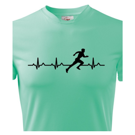 Pánské tričko s potiskem pro běžce Tep sprintera BezvaTriko