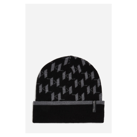 Čepice karl lagerfeld k/monogram beanie black