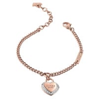 Guess Módní pozlacený náramek Fine Heart JUBB01422JWRG 17 - 21 cm - L