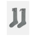 Dagi Gray Melange Girls' Ribbon Detailed Knee Socks