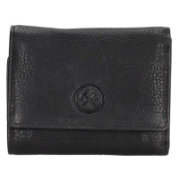 Hide & Stitches Černá malá kožená peněženka 