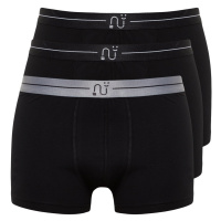 Trendyol 3-Pack bavlněné boxerky s černým vzorovaným elastickým páskem