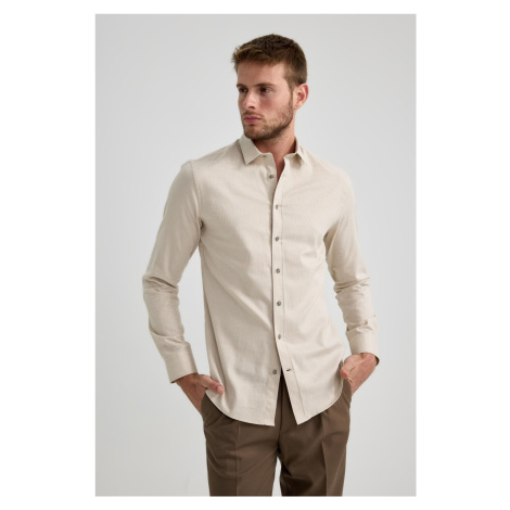 DEFACTO Slim Fit Slim Fit Basic Plain Long Sleeve Shirt