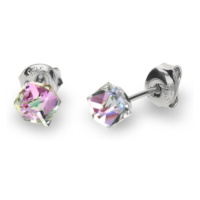 Náušnice se Swarovski Elements Small Cube Studs K48414VL Vitrail Light