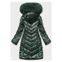 Zelená dámská zimní bunda s kapucí (TY037-38)