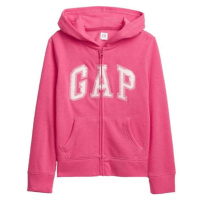 GAP LOGO FLEECE ZIP Dívčí mikina, růžová, velikost