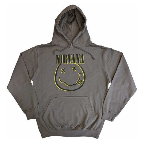 Nirvana mikina, Inverse Smiley Charcoal Grey, pánská RockOff