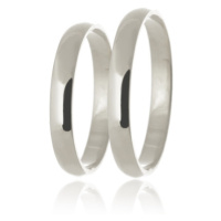Snubní prsteny z bílého zlata půlkulaté hladké SNUB0139B + DÁREK ZDARMA