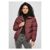 Dámská zimní bunda Urban Classics Ladies Hooded Puffer Jacket - vínová