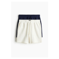 H & M - Teplákové šortky Regular Fit 2 kusy - bílá