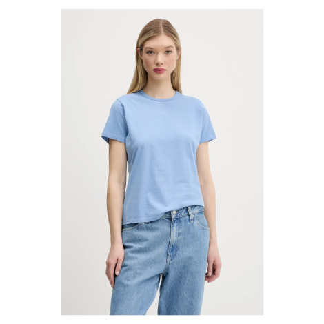 Bavlněné tričko Abercrombie & Fitch modrá barva, KI139-5231