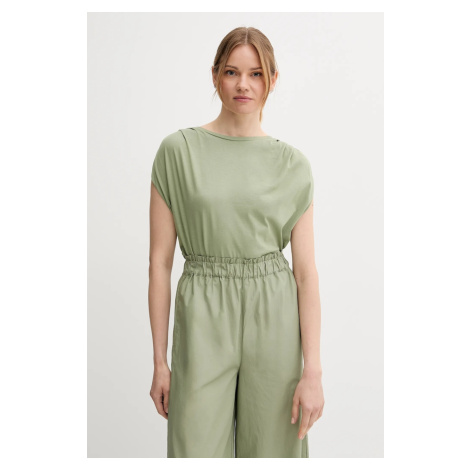 Bavlněné tričko United Colors of Benetton dámské, zelená barva, 3096D10AB