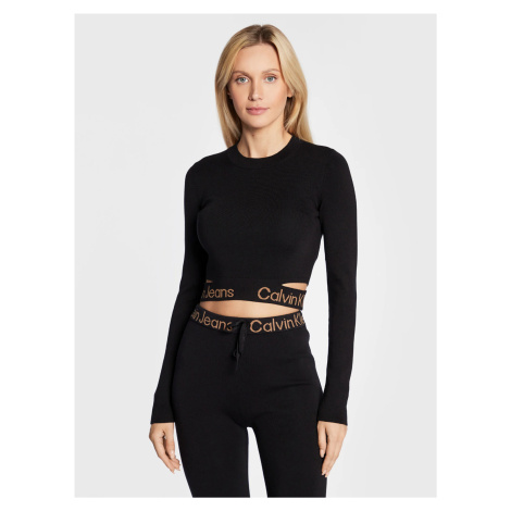 Calvin Klein dámský černý crop top svetr