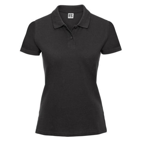Women's polo shirt black 100% cotton Russell