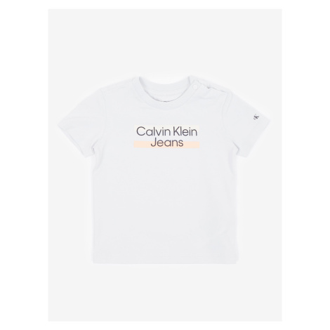 Světle šedé dětské tričko Calvin Klein Jeans