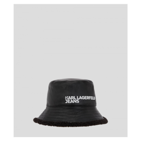 Klobouk karl lagerfeld jeans shearling bucket hat černá