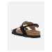 Černé dámské kožené sandály s ozdobnými detaily Geox Brionia
