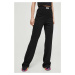 Kalhoty Guess ANNEKA dámské, černá barva, přiléhavé, high waist, V4RB06 KC2U2