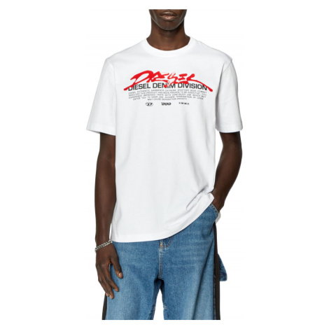 Tričko diesel t-just-l3 t-shirt bílá