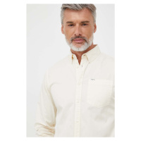 Košile Pepe Jeans Crail béžová barva, regular, s límečkem button-down