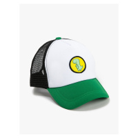 Koton Mesh Cap Hat Color Contrast Dinosaur Applique Detailed