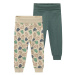 lupilu® Chlapecké kalhoty „Jogger" s BIO bavlnou, 2 kusy (béžová/zelená)
