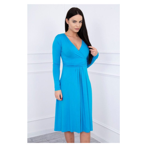 Tyrkysové šaty s výstřihem pod poprsí