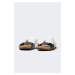 DEFACTO Men&#39;s Flat Sole Double Banded Faux Leather Slippers