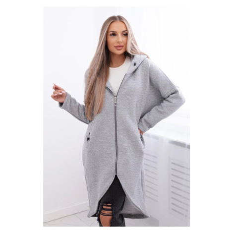 Kesi Zateplená dlouhá mikina šedá Barva: Šedá