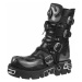 boty kožené dámské - Vampire Boots Black-Grey - NEW ROCK - M.107-S2