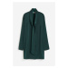 H & M - Saténové šaty's vázačkou - zelená