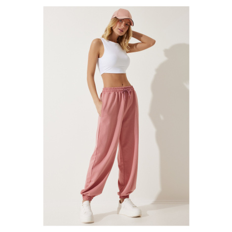 Happiness İstanbul Women's Dusty Rose Loose Jogging Sweatpants