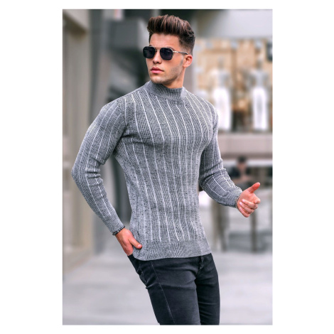 Madmext Gray Turtleneck Knitwear Sweater 5761