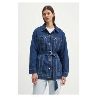 Džínová bunda Levi's dámská, tmavomodrá barva, přechodná, oversize, A9368