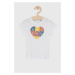 Dětské bavlněné tričko United Colors of Benetton bílá barva