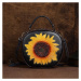 Kožená mini kabelka s texturovanou slunečnici