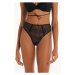 Tezenis Vykrojené Brazilky s Vysokým Pasem Midnight Lace Žena Cerná