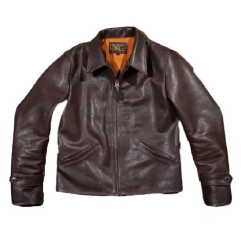 Retro jezdecká bunda z pravé hovězí kůže