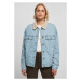 Ladies Oversized Sherpa Denim Jacket - clearblue bleached