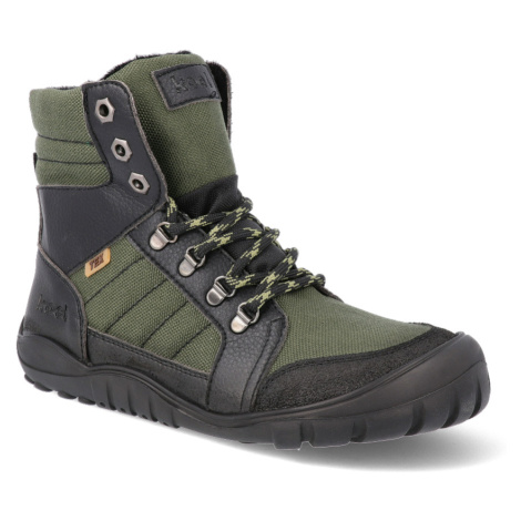 Barefoot zimní boty Koel - Mica Vegan Tex Khaki zelené Koel4kids