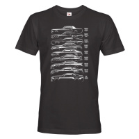 Pánské tričko s potiskem Ford Mustang History Silhouette  -  tričko pro milovníky aut