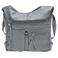 Praktický středně šedý kabelko-batoh 2v1