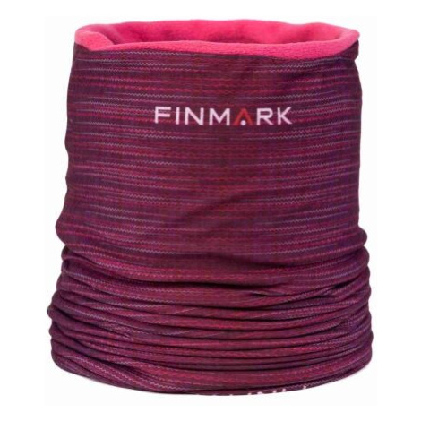 Finmark MULTIFUNCTIONAL SCARF WITH FLEECE Multifunkční šátek, vínová, velikost