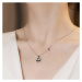 GRACE Silver Jewellery Stříbrný náhrdelník se zirkony Kamélie - květina, stříbro 925/1000 NH1210