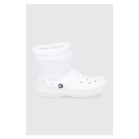Sněhule Crocs Classic Lined Neo Puff Boot bílá barva, 206630